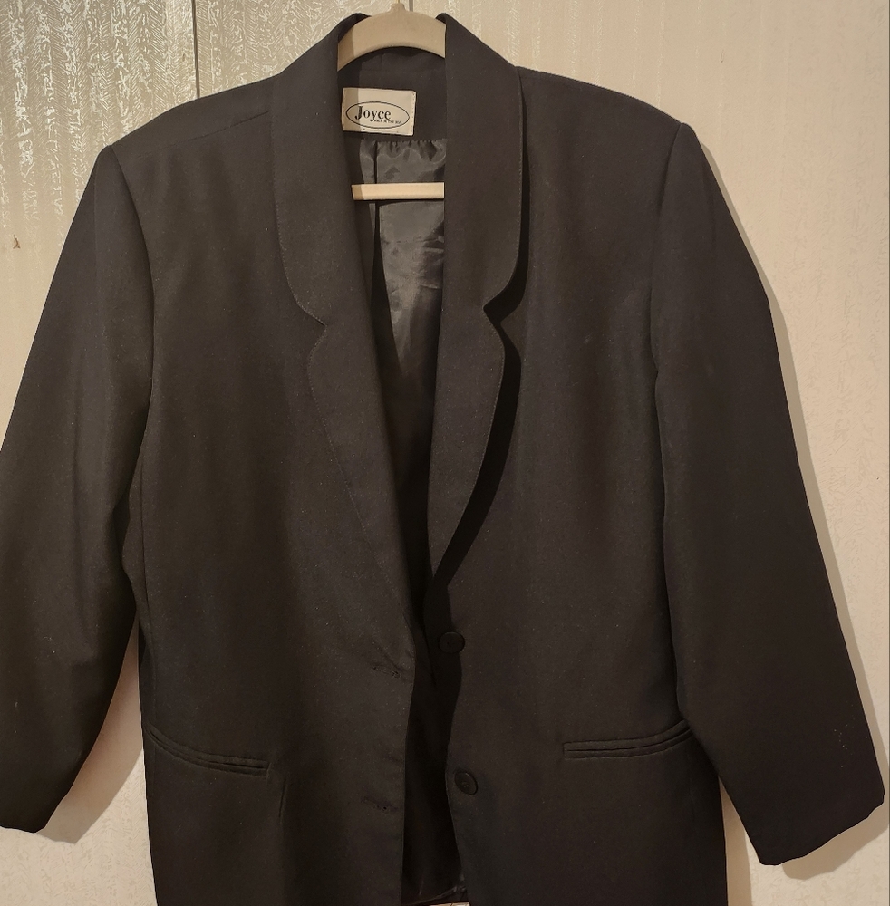 Black Blazer Structured Silhouette Minimalist Design MADE IN USA